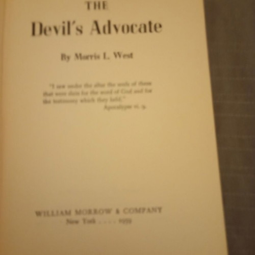 The Devil's Advocate by Morris West 1959, used hardcover edition