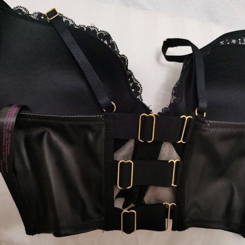 Leather-effect bustier with lace and gold zippers