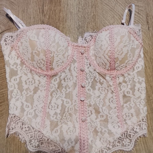 Corset with lace, like new, pink, one size