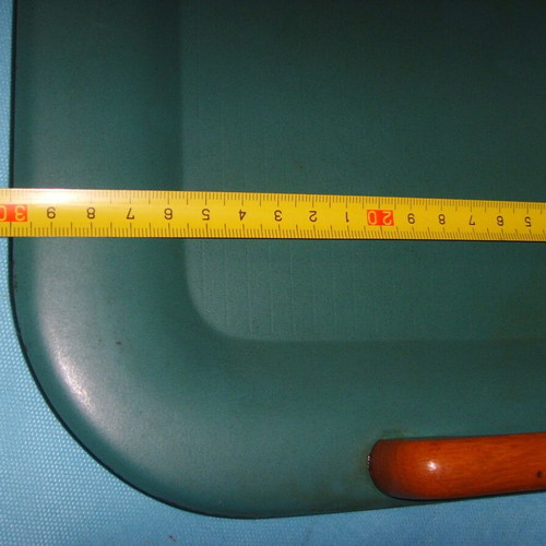 Metal serving tray used with wooden handles 43x30 cm