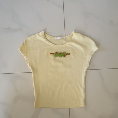 Zara handmade bead embroidery shirt like new, yellow, size S