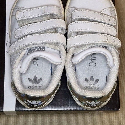 Adidas Stan Smith CF kids sneakers size 23, white with iridescent detail