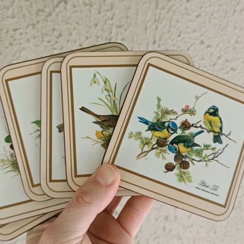 Vintage Pimpernel coasters new with bird designs