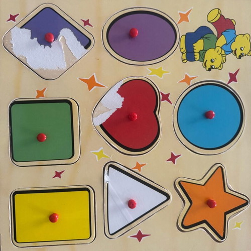 Wedge puzzles and small puzzle used, pack together