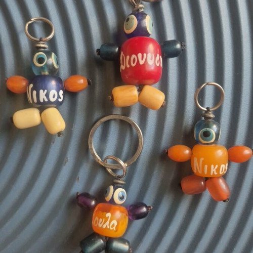 Name keychain amulet made of amber new