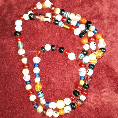 Necklace with handmade glass beads like new, multicolored