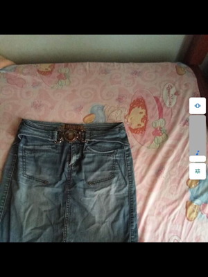 Denim summer skirt with belt used