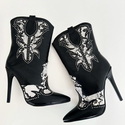 Cowboy boots with thin heel new