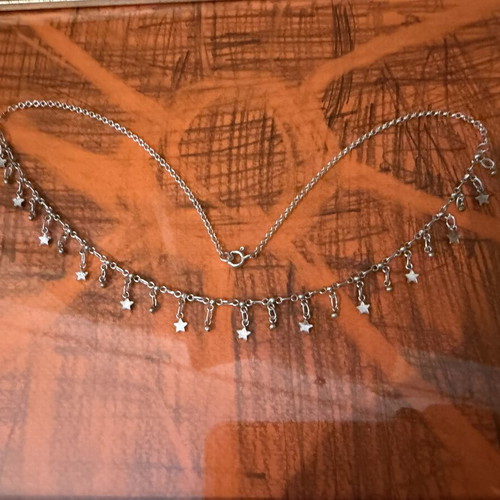 Silver handmade vintage necklace 925 stamped, 48.5 cm