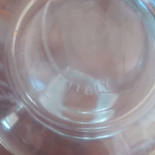 Italian vintage glass carafe used with spherical stopper