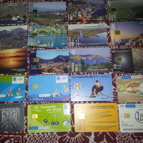 Phone cards used, pack of 20 pieces