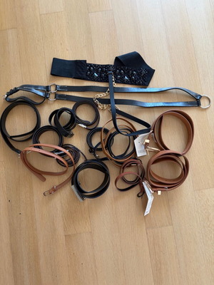 Belt pack with 16 pieces like new, leather and casual styles
