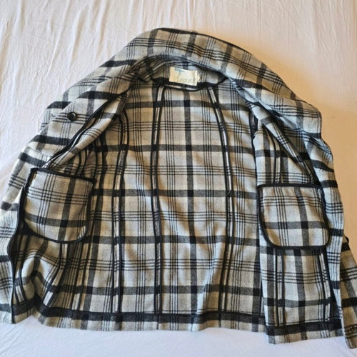BSB women's checked coat used, size 44, black and grey