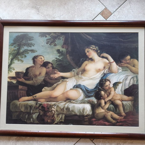 Painting like new 81x61 cm The Awakening of Venus with frame and glass