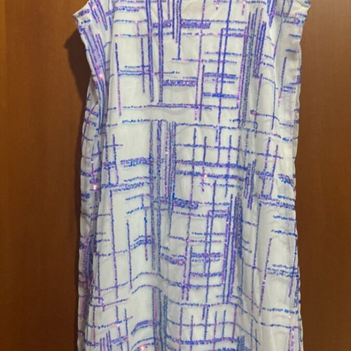 Women's dress with straps like new with blue-purple sequins