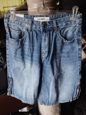 Men's denim bermuda shorts YX-3559 with wide leg, new, blue