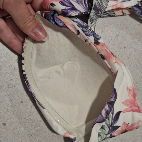 H&M Mix & Match Bikini Set Like New, Floral Bandeau Top & Scalloped Bottoms