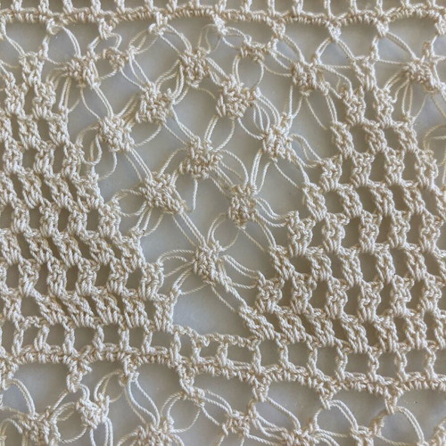 Handmade ecru square doily like new