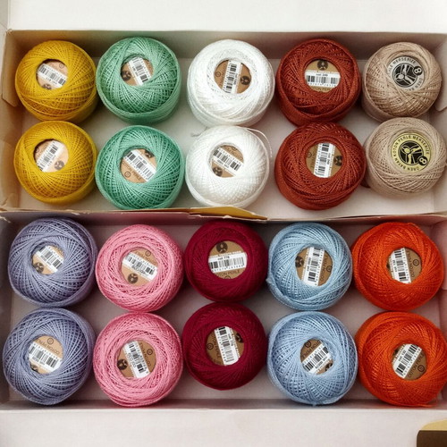 Cotton threads for embroidery and lace, pack of 20, new