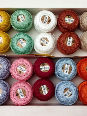 Cotton threads for embroidery and lace, pack of 20, new