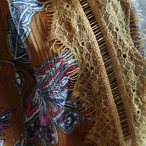 Silk blouse by French brand like new, one size multicolor