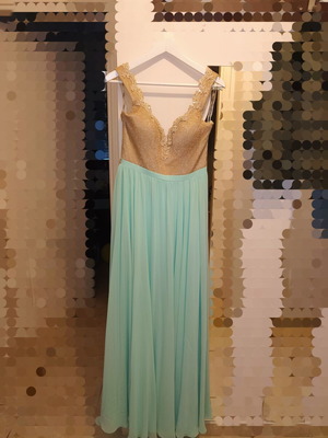 Celo Moda Maxi dress 2015 σαν καινούργιο, τιρκουάζ και χρυσό μπούστο