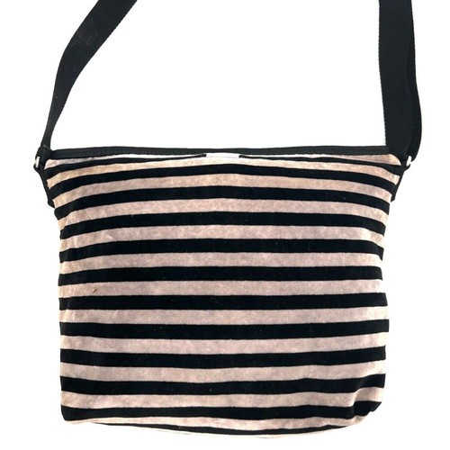 Sonia Rykiel striped crossbody bag used, black and beige fabric