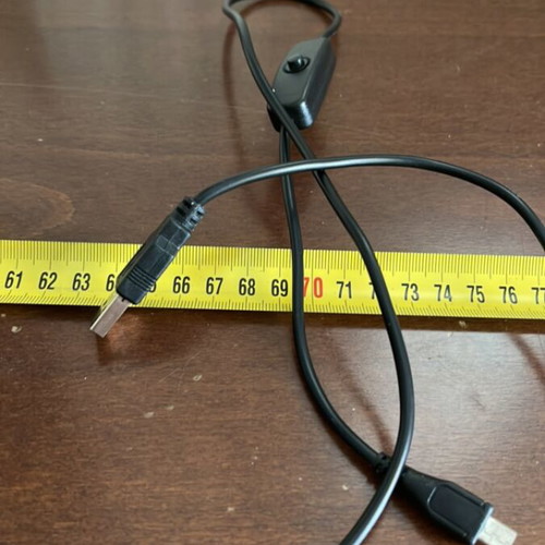 USB cable male to micro USB male with on off switch, like new, 91cm