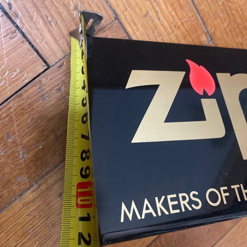 Zippo promotional plexiglass tabletop sign used