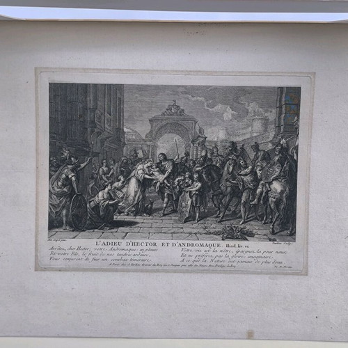 The Farewell of Hector engraving used, copperplate 1700-1749