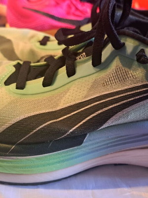Racer Running Shoe Puma Nitro Elite σαν καινούργιο, μέγεθος 38.5, πράσινο και κίτρινο