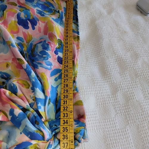 Vila satin floral midi skirt like new, small medium, pink multicolor