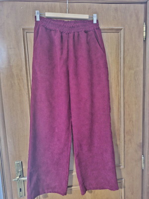 Women's Corduroy Pants Wine Red One Size