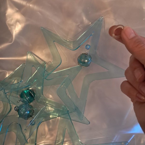 Decorative star garland with fishing line, about one meter