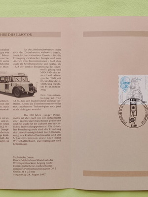 German 1997 stamp with Bonn first day cover postmark
