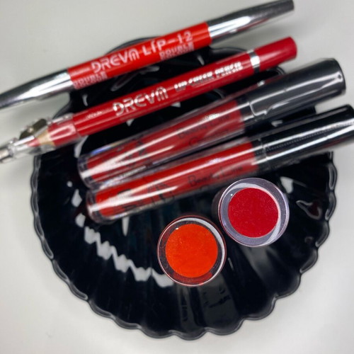 Total Red makeup products new with 2 lipsticks, lipgloss and lip pencils