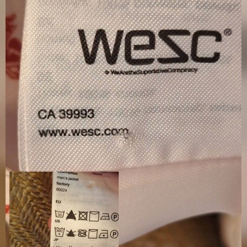 Wesc men's summer jacket like new, light green, cotton