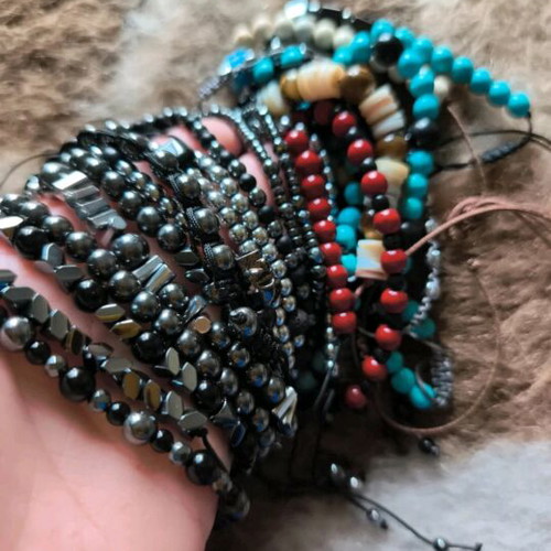 Bracelets with semi-precious stones new, handmade