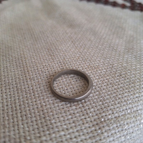 Ring size 18 silver like new, simple