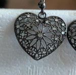 Loisir heart earrings made of oxidized silver new