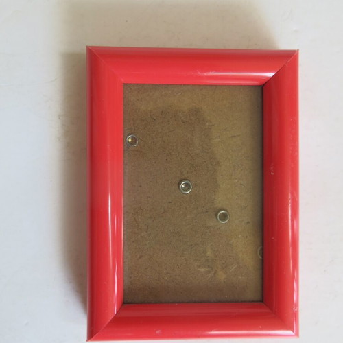 Small red photo frame new with stand and wall hooks