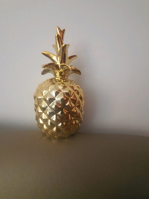 Decorative pineapple new, glass gold 10×19