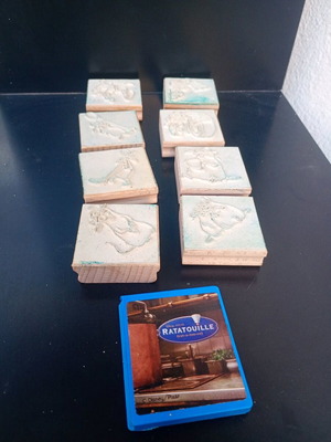 Disney/Pixar Ratatouille wooden stamps with ink pad used, set of 8