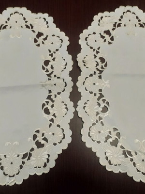 Oval table mats new, set of 2, ecru