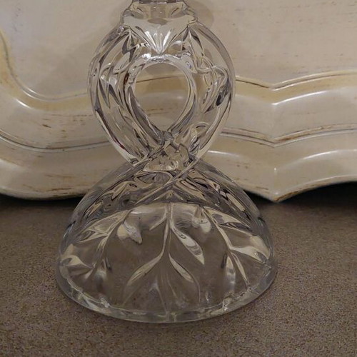 Crystal candlesticks like new, set of 2, 15 cm height