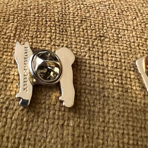 Burberry London Husky Dog and London Bus Pin Brooch like new