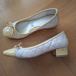 Tsitsivas leather ballerina shoes size 35, white and yellow