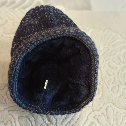 Knit cap new one size dark blue color