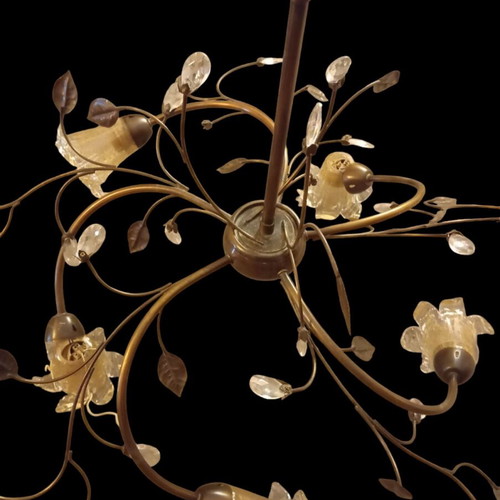 Bronze 5-Light Ceiling Lamp like new with Swarovski crystals
