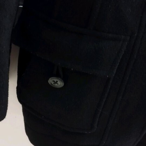 Mexx medium black Montgomery coat with hood like new